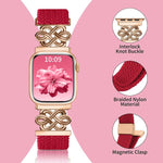 xDfind Chinesischer Knoten Nylon Regenbogen Geflochten Magnetische Schnalle Uhrenarmband, Für Apple Watch 42 / 44 / 45 / 46 / 49mm, Für Apple Watch 38 / 40 / 41 / S11 42mm