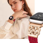 xDfind Chinesischer Knoten Nylon Regenbogen Geflochten Magnetische Schnalle Uhrenarmband, Für Apple Watch 42 / 44 / 45 / 46 / 49mm, Für Apple Watch 38 / 40 / 41 / S11 42mm