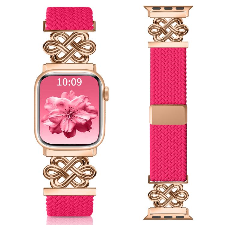 xDfind Chinesischer Knoten Nylon Regenbogen Geflochten Magnetische Schnalle Uhrenarmband, Für Apple Watch 42 / 44 / 45 / 46 / 49mm, Für Apple Watch 38 / 40 / 41 / S11 42mm
