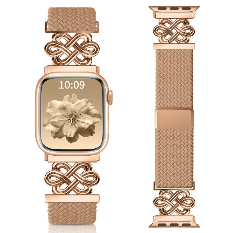 xDfind Chinesischer Knoten Nylon Regenbogen Geflochten Magnetische Schnalle Uhrenarmband, Für Apple Watch 42 / 44 / 45 / 46 / 49mm, Für Apple Watch 38 / 40 / 41 / S11 42mm