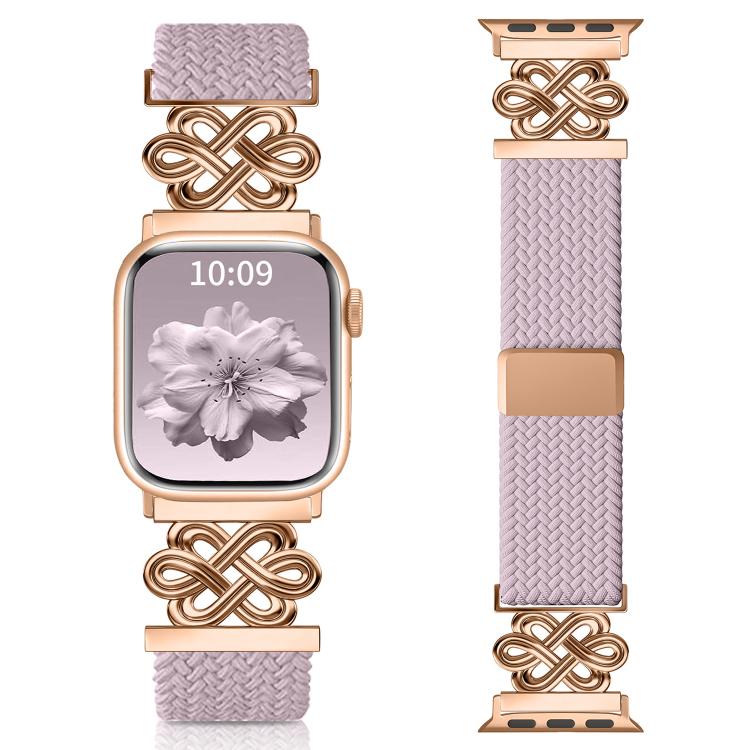xDfind Chinesischer Knoten Nylon Regenbogen Geflochten Magnetische Schnalle Uhrenarmband, Für Apple Watch 42 / 44 / 45 / 46 / 49mm, Für Apple Watch 38 / 40 / 41 / S11 42mm