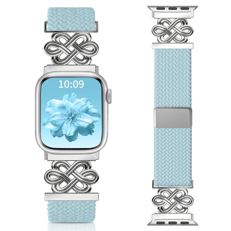 xDfind Chinesischer Knoten Nylon Regenbogen Geflochten Magnetische Schnalle Uhrenarmband, Für Apple Watch 42 / 44 / 45 / 46 / 49mm, Für Apple Watch 38 / 40 / 41 / S11 42mm