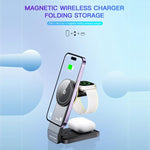 TOTU CW-1-W 3 in 1 Magnetic Wireless Charger Dock for Phone Earbuds Watch, CW-1-W