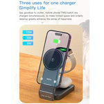 TOTU CW-1-W 3 in 1 Magnetic Wireless Charger Dock for Phone Earbuds Watch, CW-1-W