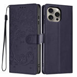 Tree Cat Embossed Flip Vegan Leather Phone Case, For iPhone 16 Pro, For iPhone 16 Plus, For iPhone 16, For iPhone 15 Pro Max, For iPhone 15 Pro, For iPhone 15 Plus