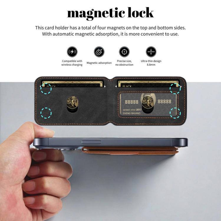 ESEBLE S1 Retro Vegane Lederstruktur Magnetischer RFID Handy Kartenhalter