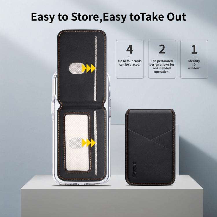 ESEBLE S2 Kunstlederstruktur Magnetischer RFID Handy Kartenhalter