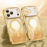 Wavy Frame Star Diamond Electroplate TPU Glitter Magnetic Phone Case, For iPhone 17 Pro Max, For iPhone 17 Pro, For iPhone 17, For iPhone 16 Pro Max, For iPhone 16 Pro, For iPhone 16