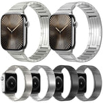 Ein Perlen Faltverschluss Metall Titanlegierung Uhrenarmband, Für Apple Watch 46mm / 49mm / 45mm / 44mm, Für Apple Watch 42mm / 41mm / 40mm / 38mm