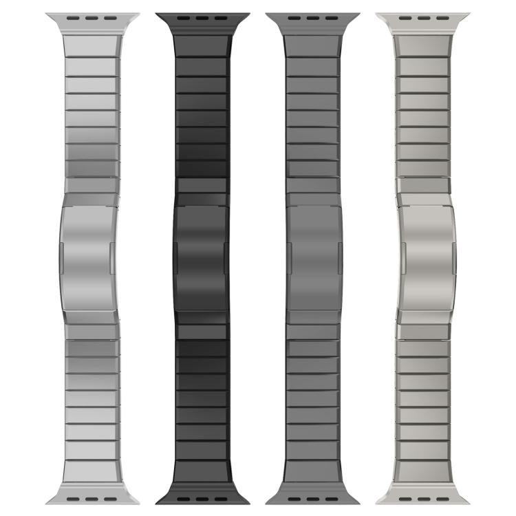 Ein Perlen Faltverschluss Metall Titanlegierung Uhrenarmband, Für Apple Watch 46mm / 49mm / 45mm / 44mm, Für Apple Watch 42mm / 41mm / 40mm / 38mm