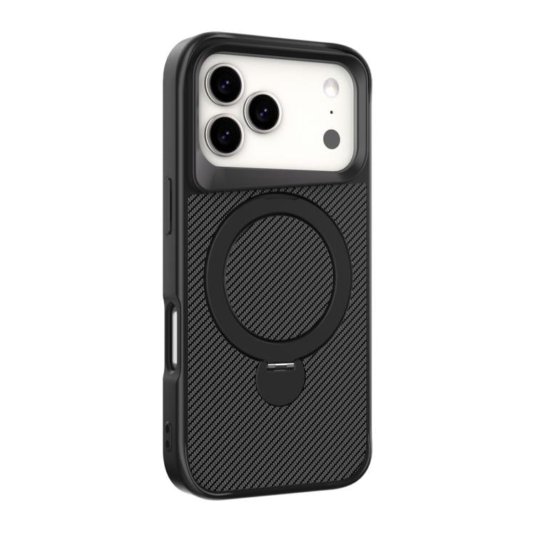 Carbonfaser-Struktur 360 MagSafe Halter Handyhülle, Für iPhone 17 Pro Max
