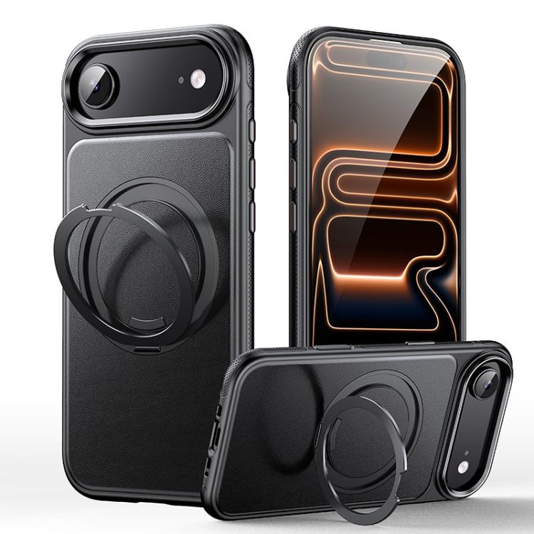 Lederstruktur 360 Grad drehbarer Magnetischer Halter Handyhülle, Für iPhone 17 Pro Max, Für iPhone 17 Pro, Für iPhone 17, Für iPhone Air, Für iPhone 16 Pro Max, Für iPhone 16 Pro, Für iPhone 16 Plus, Für iPhone 16