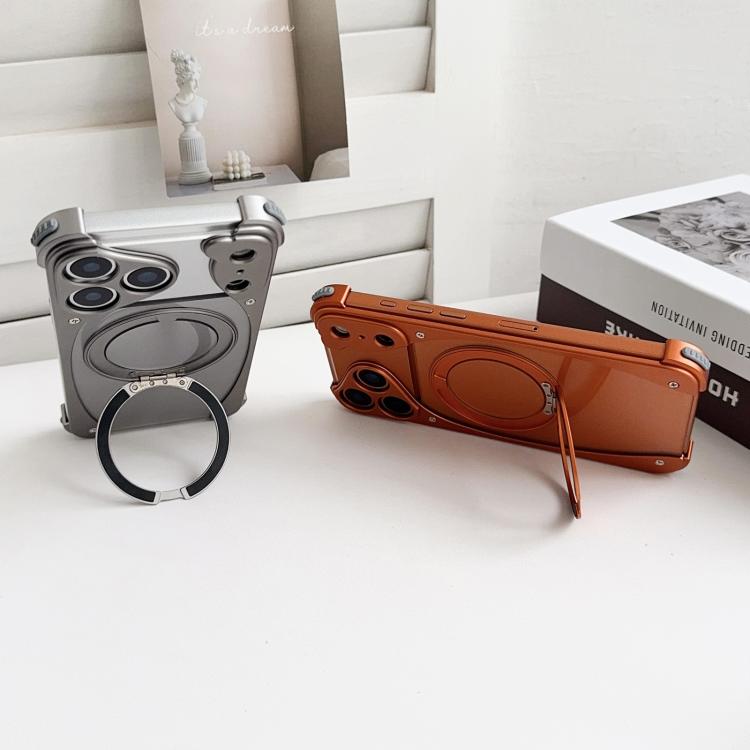 Weasel Originalfarbe Metall rahmenlose 360 Drehhalter Magnetische Handyhülle, Für iPhone 17 Pro Max, Für iPhone 17 Pro