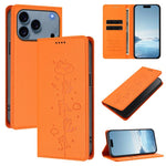 Niedliche Katzen Prägung Magnetische RFID Vegane Leder Handyhülle, Für iPhone 17e / 16e, Für iPhone 17 Pro Max, Für iPhone 17 Pro, Für iPhone 17