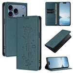 Niedliche Katzen Prägung Magnetische RFID Vegane Leder Handyhülle, Für iPhone 17e / 16e, Für iPhone 17 Pro Max, Für iPhone 17 Pro, Für iPhone 17