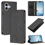 Niedliche Katzen Prägung Magnetische RFID Vegane Leder Handyhülle, Für iPhone 17e / 16e, Für iPhone 17 Pro Max, Für iPhone 17 Pro, Für iPhone 17