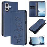 Niedliche Katzen Prägung Magnetische RFID Vegane Leder Handyhülle, Für iPhone 17e / 16e, Für iPhone 17 Pro Max, Für iPhone 17 Pro, Für iPhone 17