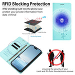Niedliche Katzen Prägung Magnetische RFID Vegane Leder Handyhülle, Für iPhone Air, Für iPhone 16 Pro Max, Für iPhone 16 Pro, Für iPhone 16 Plus
