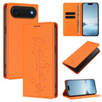 Niedliche Katzen Prägung Magnetische RFID Vegane Leder Handyhülle, Für iPhone Air, Für iPhone 16 Pro Max, Für iPhone 16 Pro, Für iPhone 16 Plus