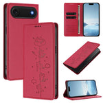 Niedliche Katzen Prägung Magnetische RFID Vegane Leder Handyhülle, Für iPhone Air, Für iPhone 16 Pro Max, Für iPhone 16 Pro, Für iPhone 16 Plus