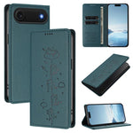 Niedliche Katzen Prägung Magnetische RFID Vegane Leder Handyhülle, Für iPhone Air, Für iPhone 16 Pro Max, Für iPhone 16 Pro, Für iPhone 16 Plus