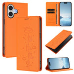 Niedliche Katzen Prägung Magnetische RFID Vegane Leder Handyhülle, Für iPhone Air, Für iPhone 16 Pro Max, Für iPhone 16 Pro, Für iPhone 16 Plus