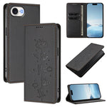 Niedliche Katzen Prägung Magnetische RFID Vegane Leder Handyhülle, Für iPhone 17e / 16e, Für iPhone 17 Pro Max, Für iPhone 17 Pro, Für iPhone 17