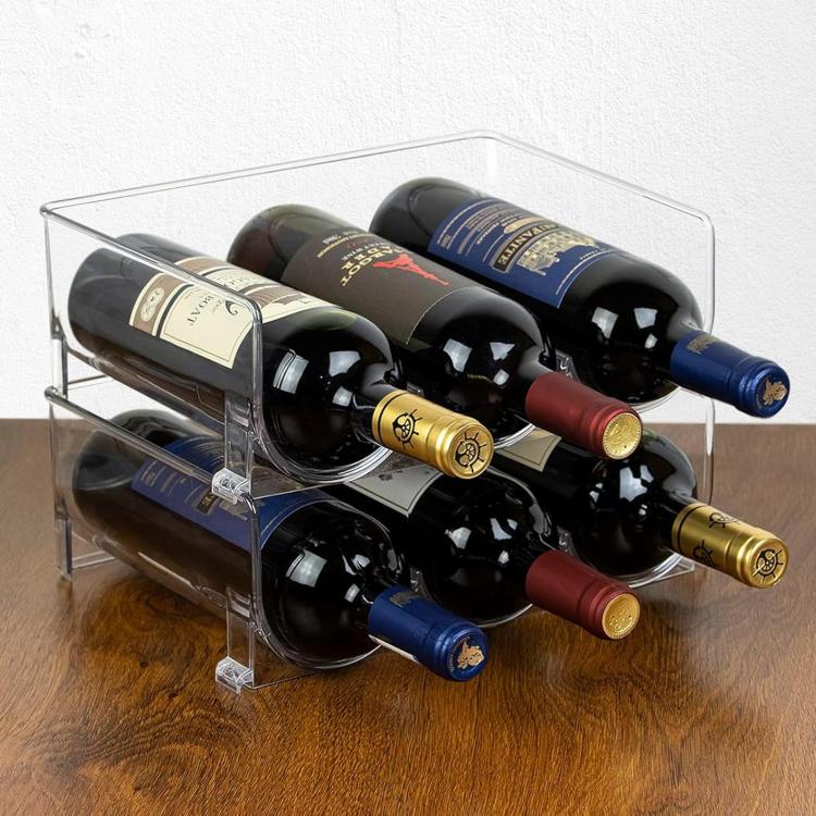 Kühlschrank-Getränkeorganisator Aufbewahrungsregal Lebensmittelqualität PET Klar Wein-Lagerständer