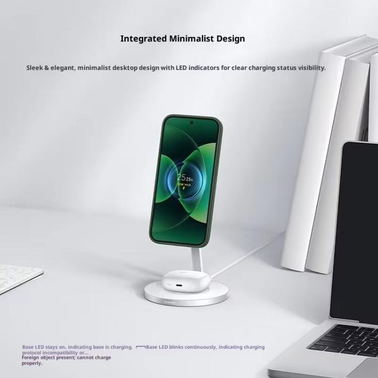 Original Xiaomi 30W 2-in-1 Magnetisches Kabelloses Ladegerät für Mobiltelefone und Kopfhörer