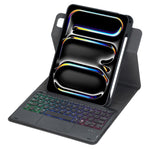 360-Grad-Drehung Hintergrundbeleuchtete Bluetooth-Tastatur Leder Tablet-Hülle mit Touchpad, Für iPad Pro 11 2025 / 2024, Für iPad 2025 / 2022, Für iPad Air 11 2025 / iPad Pro 11 2022, Für iPad 10.2 2021 / 2019 / iPad Air 3