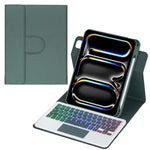 360-Grad-Drehung Hintergrundbeleuchtete Bluetooth-Tastatur Leder Tablet-Hülle mit Touchpad, Für iPad Pro 11 2025 / 2024, Für iPad 2025 / 2022, Für iPad Air 11 2025 / iPad Pro 11 2022, Für iPad 10.2 2021 / 2019 / iPad Air 3