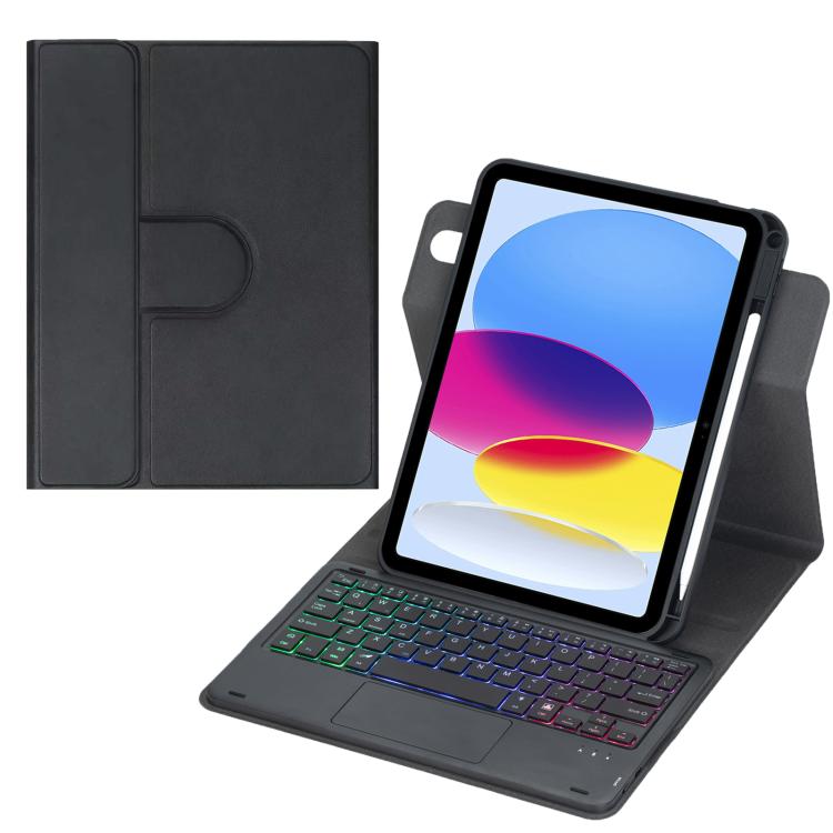 360-Grad-Drehung Hintergrundbeleuchtete Bluetooth-Tastatur Leder Tablet-Hülle mit Touchpad, Für iPad Pro 11 2025 / 2024, Für iPad 2025 / 2022, Für iPad Air 11 2025 / iPad Pro 11 2022, Für iPad 10.2 2021 / 2019 / iPad Air 3