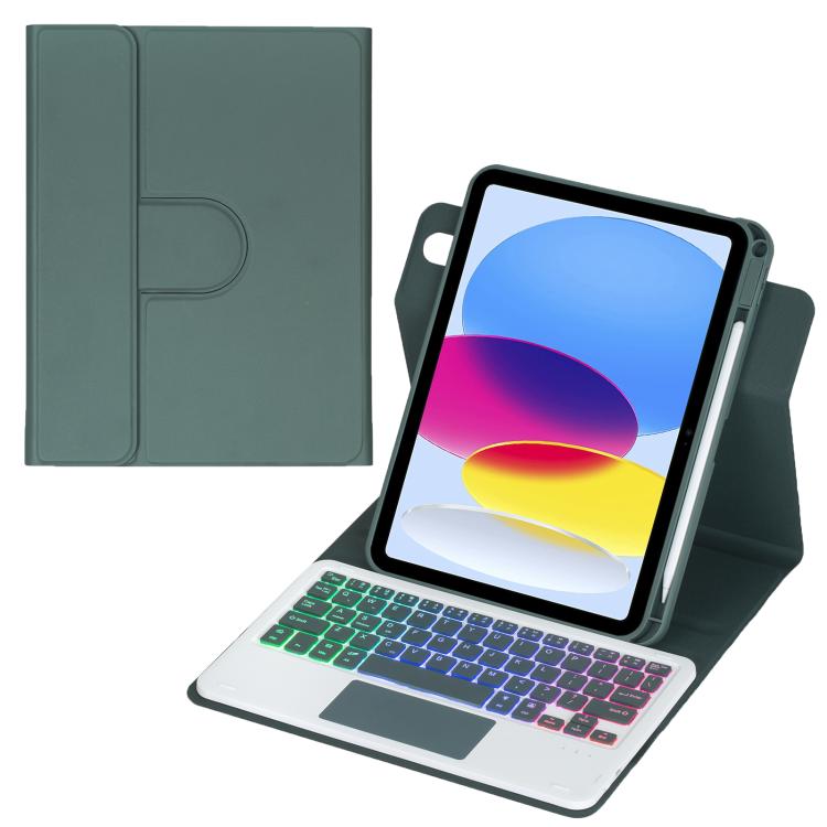 360-Grad-Drehung Hintergrundbeleuchtete Bluetooth-Tastatur Leder Tablet-Hülle mit Touchpad, Für iPad Pro 11 2025 / 2024, Für iPad 2025 / 2022, Für iPad Air 11 2025 / iPad Pro 11 2022, Für iPad 10.2 2021 / 2019 / iPad Air 3