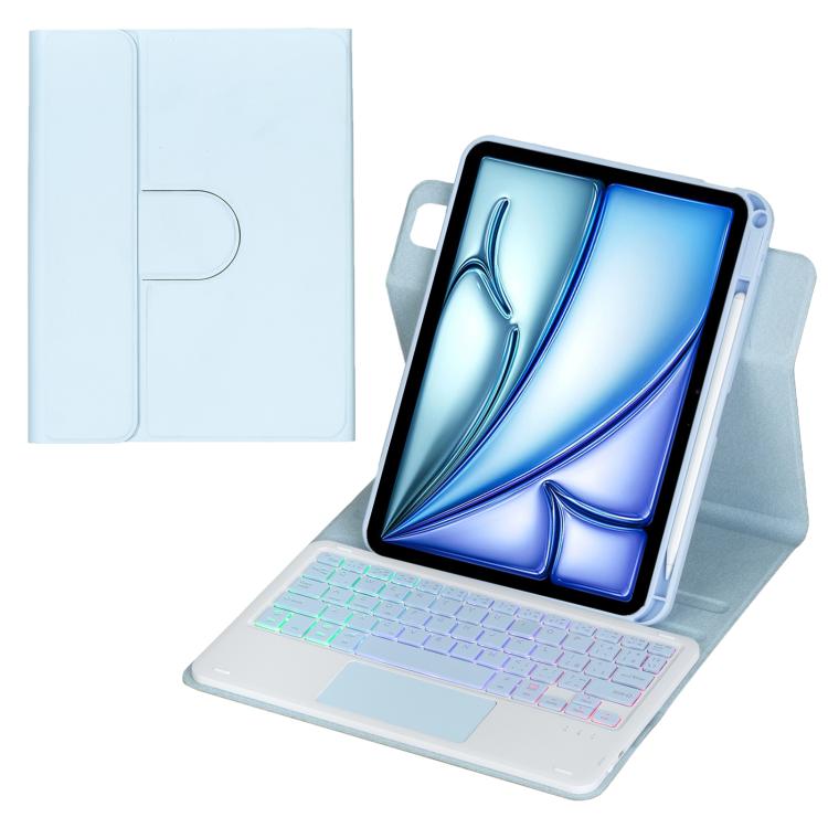 360-Grad-Drehung Hintergrundbeleuchtete Bluetooth-Tastatur Leder Tablet-Hülle mit Touchpad, Für iPad Pro 11 2025 / 2024, Für iPad 2025 / 2022, Für iPad Air 11 2025 / iPad Pro 11 2022, Für iPad 10.2 2021 / 2019 / iPad Air 3