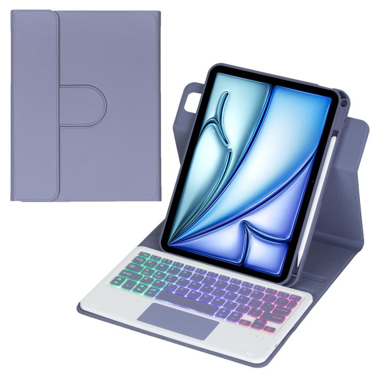 360-Grad-Drehung Hintergrundbeleuchtete Bluetooth-Tastatur Leder Tablet-Hülle mit Touchpad, Für iPad Pro 11 2025 / 2024, Für iPad 2025 / 2022, Für iPad Air 11 2025 / iPad Pro 11 2022, Für iPad 10.2 2021 / 2019 / iPad Air 3