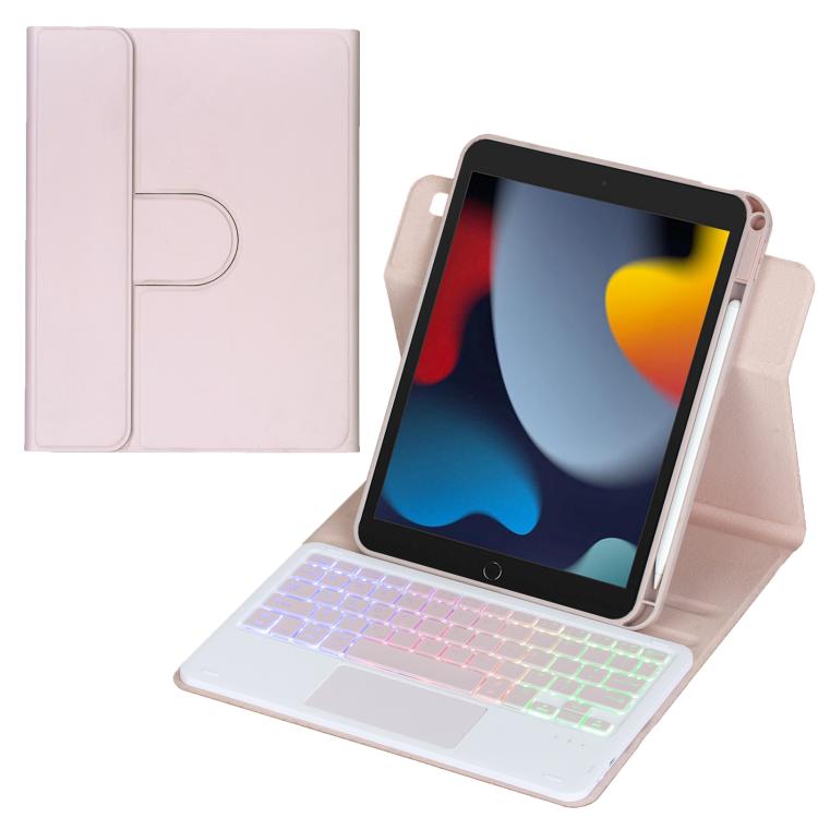 360-Grad-Drehung Hintergrundbeleuchtete Bluetooth-Tastatur Leder Tablet-Hülle mit Touchpad, Für iPad Pro 11 2025 / 2024, Für iPad 2025 / 2022, Für iPad Air 11 2025 / iPad Pro 11 2022, Für iPad 10.2 2021 / 2019 / iPad Air 3