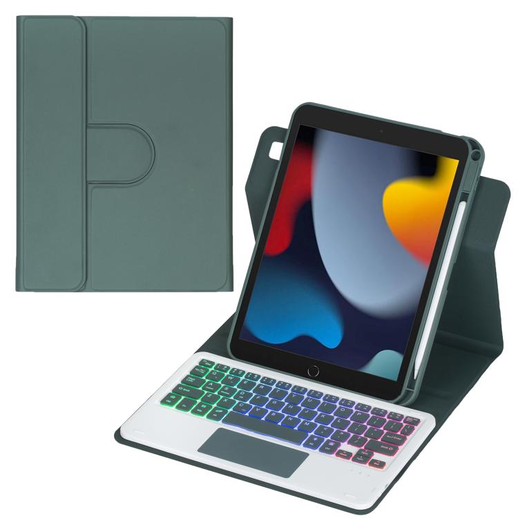 360-Grad-Drehung Hintergrundbeleuchtete Bluetooth-Tastatur Leder Tablet-Hülle mit Touchpad, Für iPad Pro 11 2025 / 2024, Für iPad 2025 / 2022, Für iPad Air 11 2025 / iPad Pro 11 2022, Für iPad 10.2 2021 / 2019 / iPad Air 3