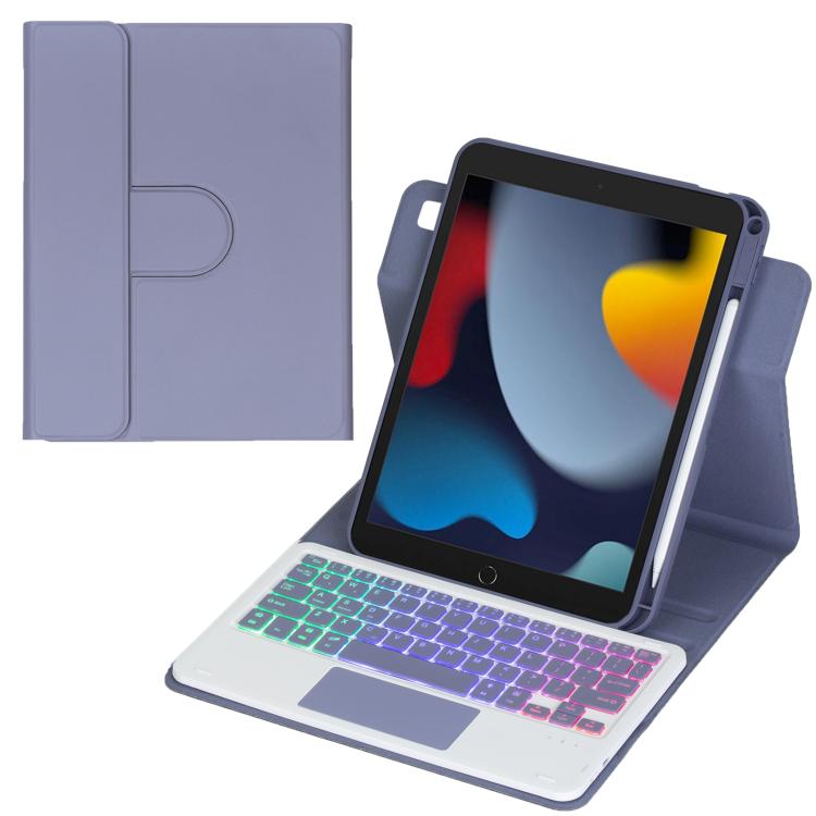 360-Grad-Drehung Hintergrundbeleuchtete Bluetooth-Tastatur Leder Tablet-Hülle mit Touchpad, Für iPad Pro 11 2025 / 2024, Für iPad 2025 / 2022, Für iPad Air 11 2025 / iPad Pro 11 2022, Für iPad 10.2 2021 / 2019 / iPad Air 3