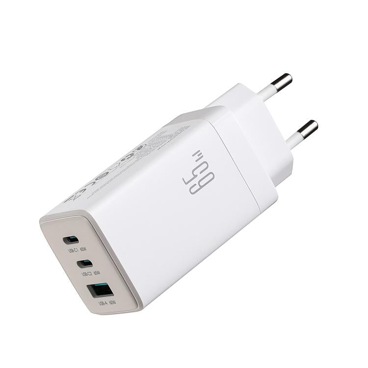 JOYROOM JR-TG10 65W GaN Dual Type-C, USB 3-Port Ladegerät mit Type-C-zu-Type-C-Kabel, EU-Stecker, UK-Stecker