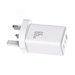 JOYROOM JR-TG10 65W GaN Dual Type-C, USB 3-Port Ladegerät mit Type-C-zu-8-Pin-Kabel, EU-Stecker, UK-Stecker