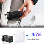 JOYROOM JR-TG10 65W GaN Dual Type-C, USB 3-Port Ladegerät mit Type-C-zu-8-Pin-Kabel, EU-Stecker, UK-Stecker