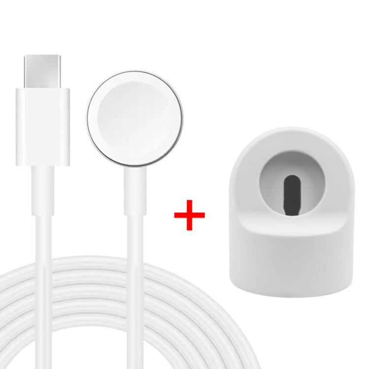 xDfind Für Apple Watch Smartwatch Silikon-Ladehalter und Type-C-Ladegerät Set, Silikon+Type-C (Weiß), Silikon+Type-C (Schwarz)