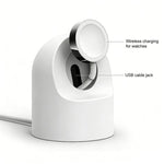 xDfind Für Apple Watch Smartwatch Silikon-Ladehalter und Type-C-Ladegerät Set, Silikon+Type-C (Weiß), Silikon+Type-C (Schwarz)