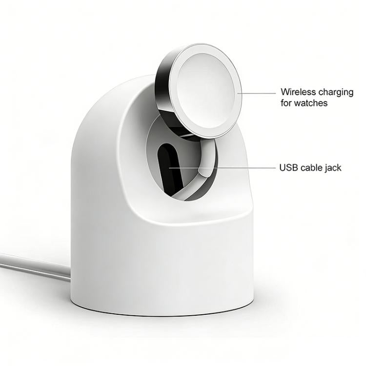 xDfind Für Apple Watch Smartwatch Silikon-Ladehalter und Type-C-Ladegerät Set, Silikon+Type-C (Weiß), Silikon+Type-C (Schwarz)