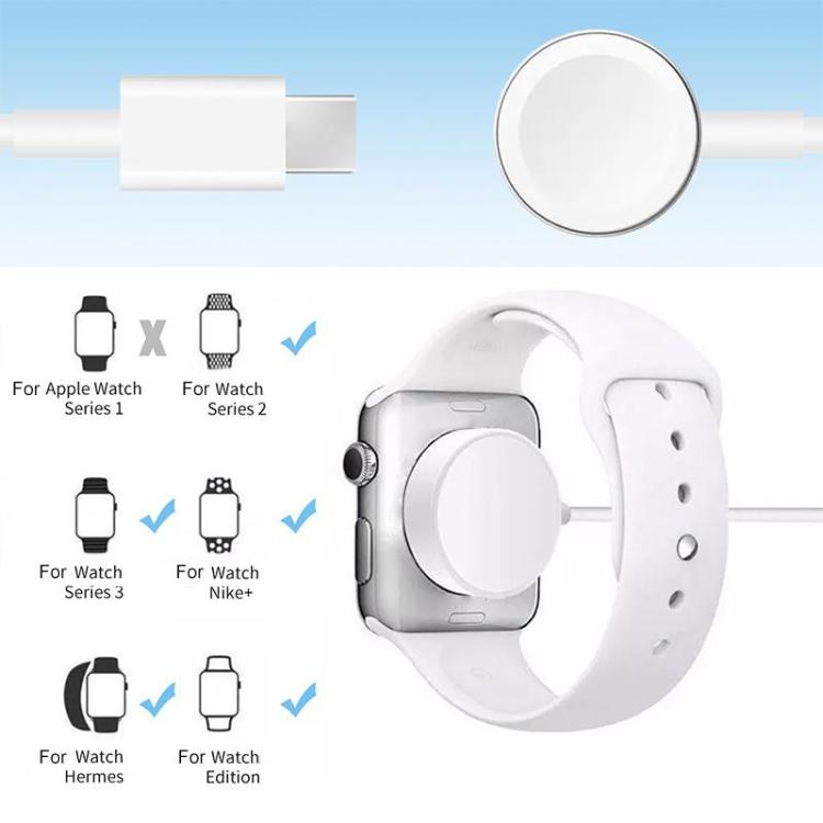 xDfind Für Apple Watch Smartwatch Silikon-Ladehalter und Type-C-Ladegerät Set, Silikon+Type-C (Weiß), Silikon+Type-C (Schwarz)