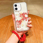 Jahres des Pferdes Acryl Magnetische Vollabdeckung Handyhülle mit Trageschlaufe, für iPhone 13, für iPhone 12, für iPhone 12 Pro Max, für iPhone 12 Pro