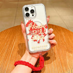 Jahres des Pferdes Acryl Magnetische Vollabdeckung Handyhülle mit Trageschlaufe, für iPhone 13, für iPhone 12, für iPhone 12 Pro Max, für iPhone 12 Pro