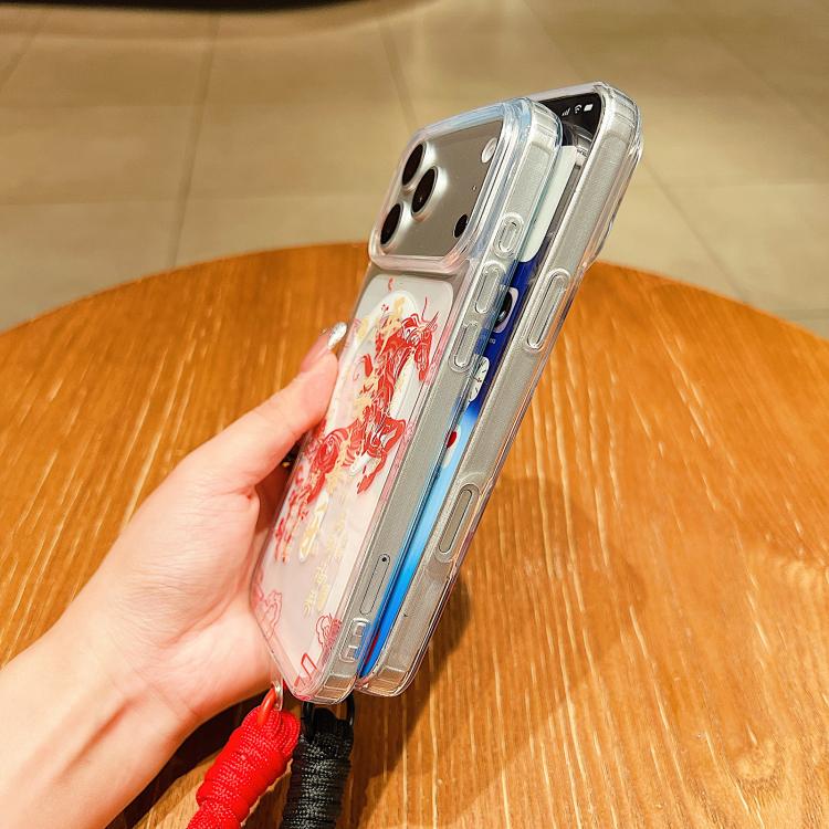 Jahres des Pferdes Acryl Magnetische Vollabdeckung Handyhülle mit Trageschlaufe, für iPhone 13, für iPhone 12, für iPhone 12 Pro Max, für iPhone 12 Pro
