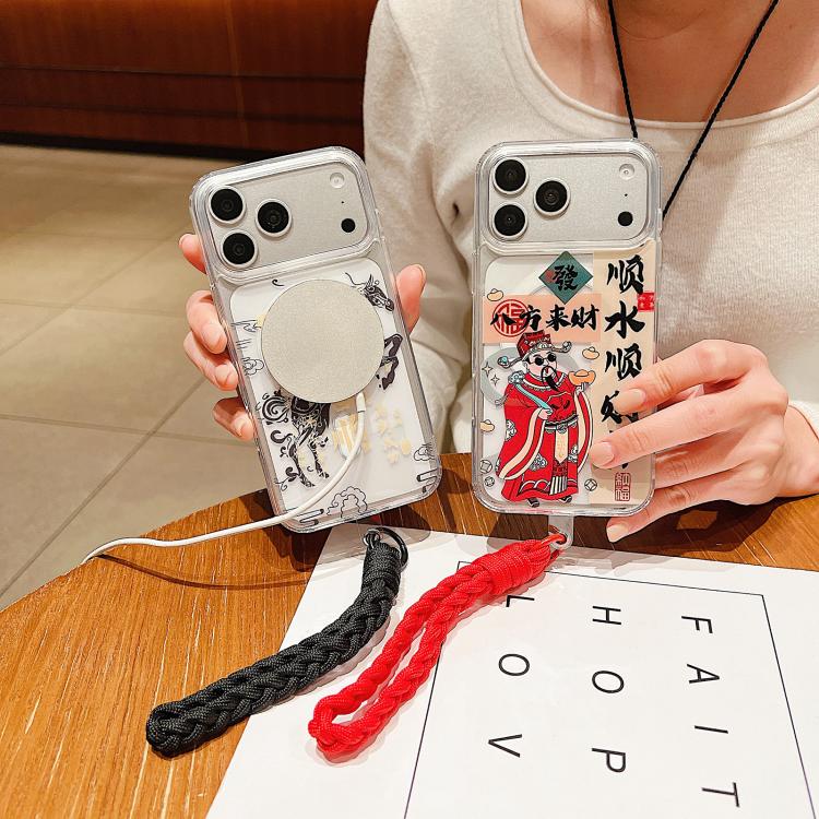 Jahres des Pferdes Acryl Magnetische Vollabdeckung Handyhülle mit Trageschlaufe, für iPhone 13, für iPhone 12, für iPhone 12 Pro Max, für iPhone 12 Pro