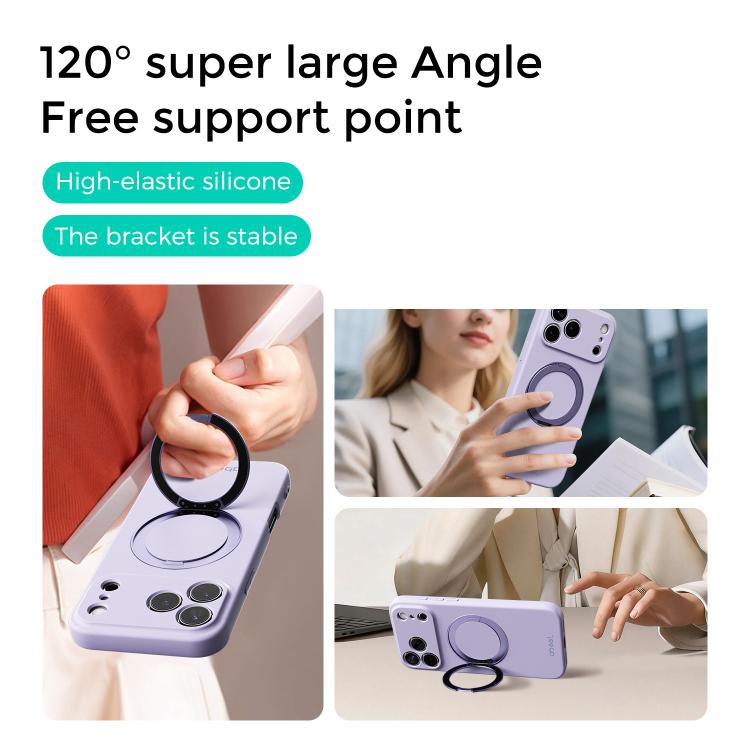 ABEEL Hautfreundliche Magnetische Flüssigsilikon-Handyhülle mit Halter, Für iPhone 17 Pro Max, Für iPhone 17 Pro, Für iPhone 17, Für iPhone 16 Pro Max, Für iPhone 16 Pro, Für iPhone 16